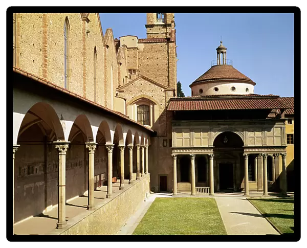 View of the cloisters and the Pazzi Chapel, 1429-46 (photo)