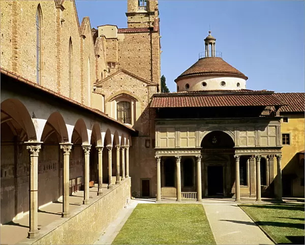 View of the cloisters and the Pazzi Chapel, 1429-46 (photo)
