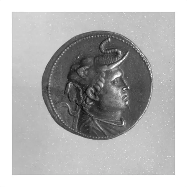 Coin minted by Ptolemy I (367BC- 283BC) showing Alexander the Great (356BC- 323BC