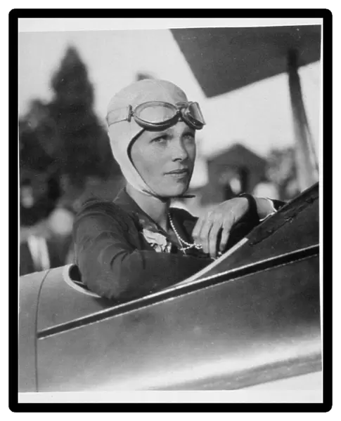 Amelia Earhart (1897-1937) in Boston training plane, 1926 (b  /  w photo)