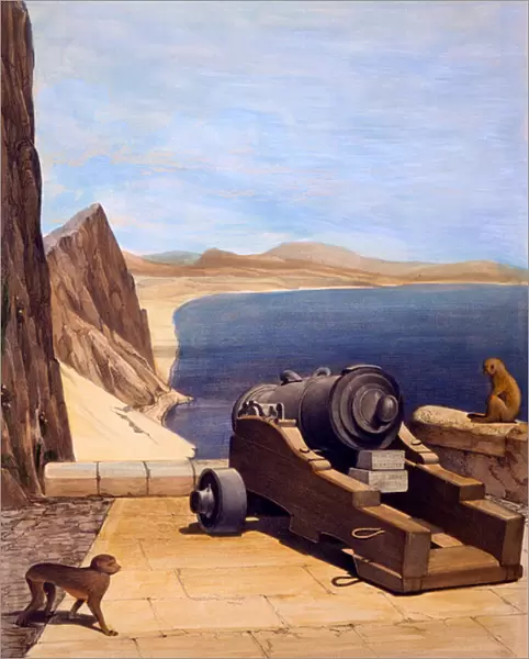 The Mediterranean Battery, Gibraltar, print made by TC Dibdin