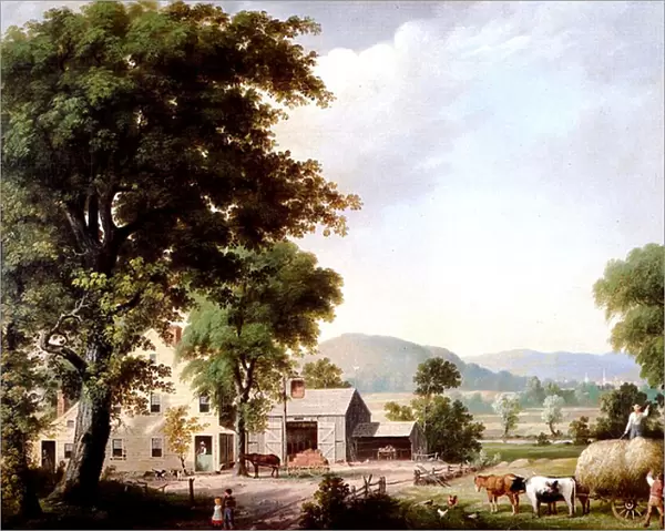 Haying at Jones Inn, 1854 (oil on canvas)