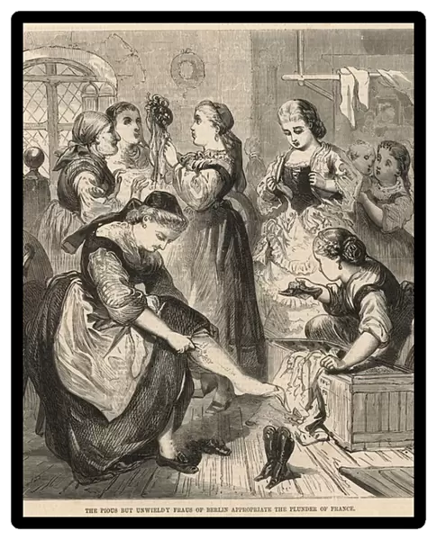 The pious but unwieldy fraus of Berlin appropriate the plunder of France (engraving)