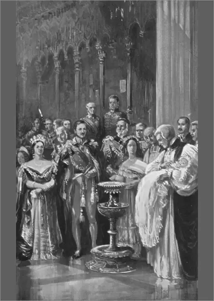 The Christening of King Edward in St. Georges Chapel, Windsor, 1842 (litho)