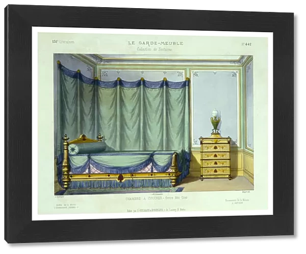 Design for a Greek Revival Style Bedroom, from Le Garde-Meuble, Pub. Paris, c
