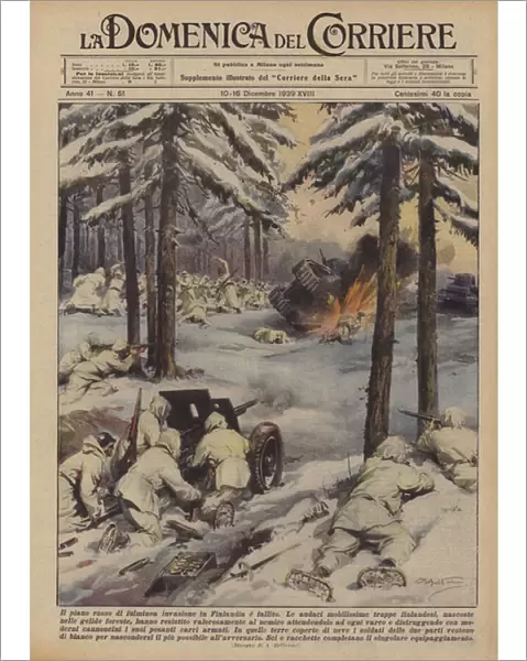 The Russian plan for a lightning-fast invasion into Finland has failed (Colour Litho)