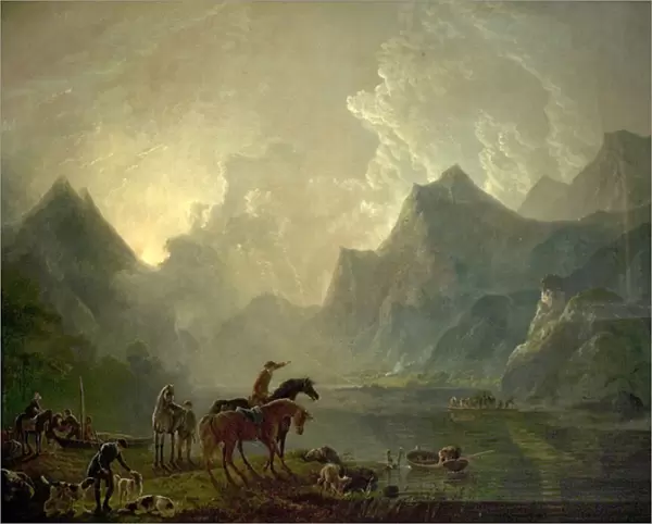 Llanberis Lake and Dolbadarn Castle, North Wales, 1777 (oil on canvas)