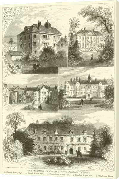 Old Mansions in Chelsea, from Faulkners 'Chelsea'(engraving)