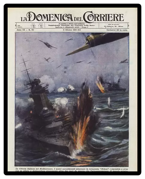 The Italian victory in the Mediterranean (colour litho)
