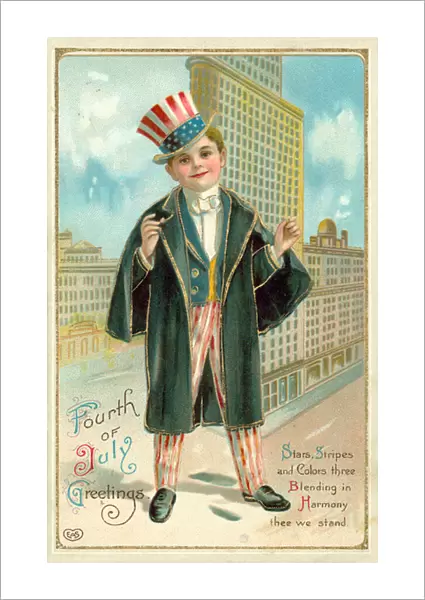 Fourth Of July Greetings (colour litho)