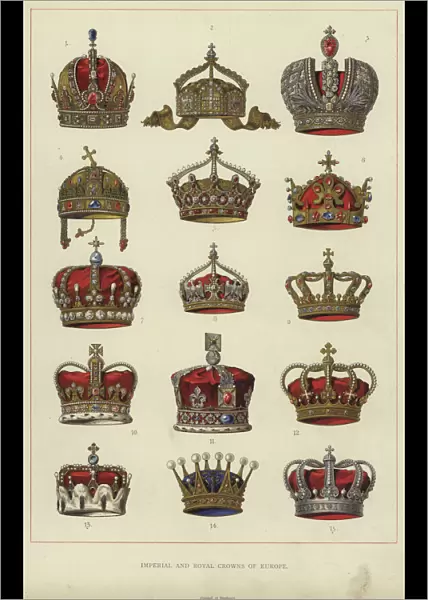 Imperial and Royal Crowns of Europe (colour litho)