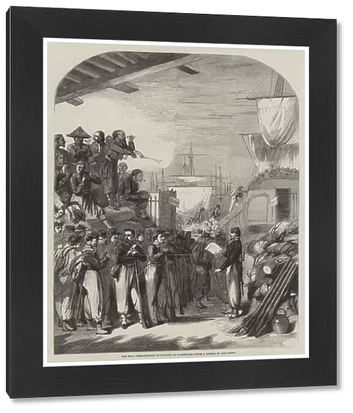 The War, Embarkation of Zouaves at Marseilles (engraving)