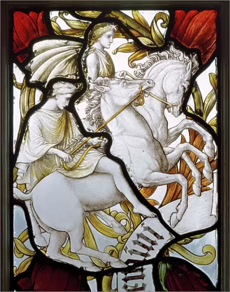 Signs Of The Zodiac, Gemini, 1886 (stained glass)