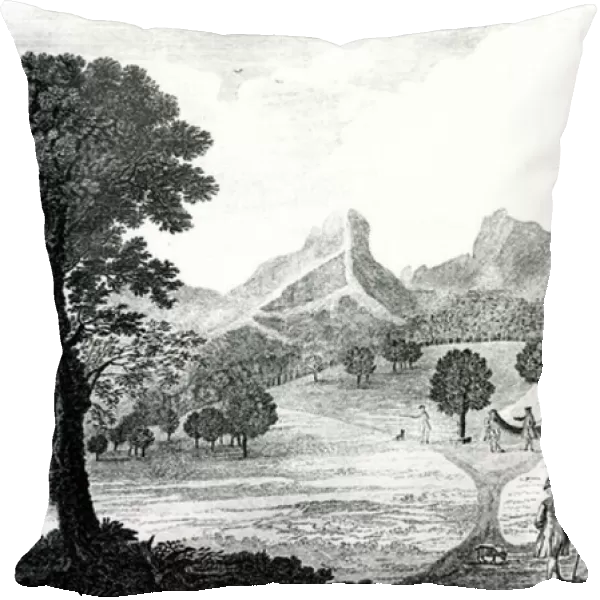 A view of the Commodore tent at the island of Juan Fernandes, c. 1745 (engraving)