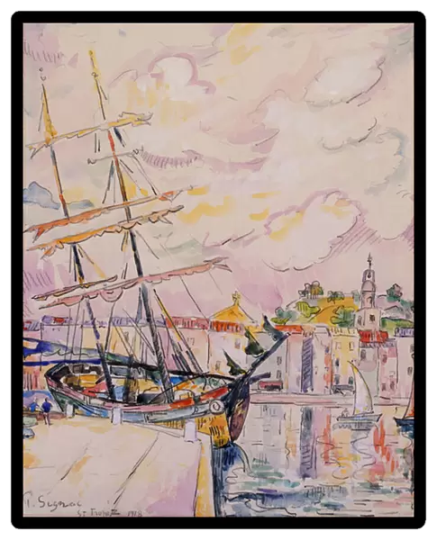 The Port of Saint-Tropez, 1918 (w  /  c & charcoal on paper)