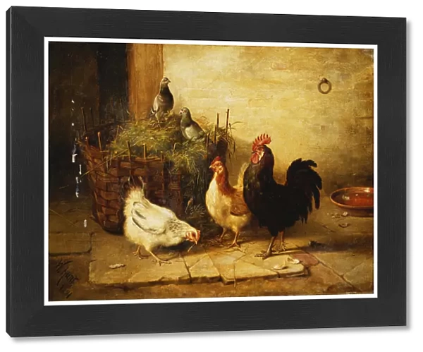 Poultry and Pigeons in an Interior, 1881 (oil on canvas)