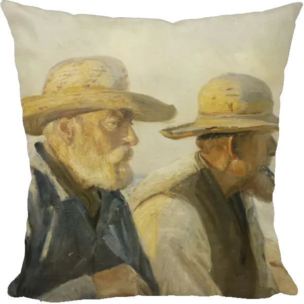 The Old Fishermen, (oil on canvas)