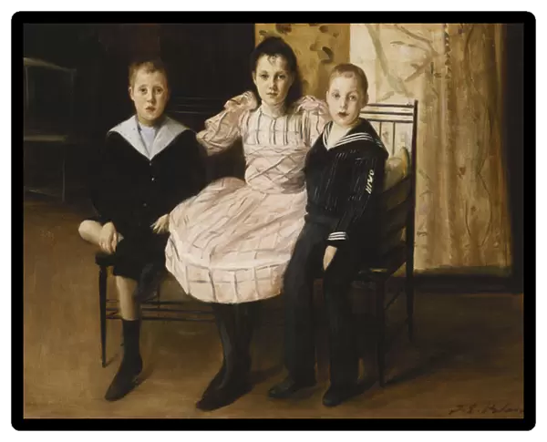 Henry Bernstein and his Brother and Sister, 1892 (oil on canvas)