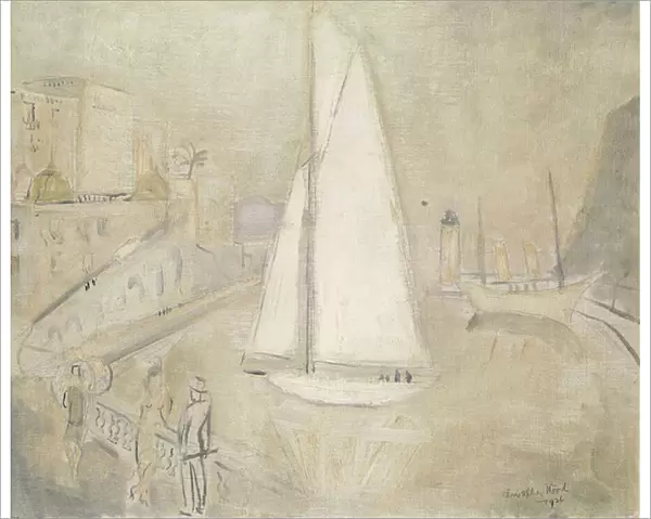 The White Yacht in Monte Carlo, 1926 (oil on canvas board)