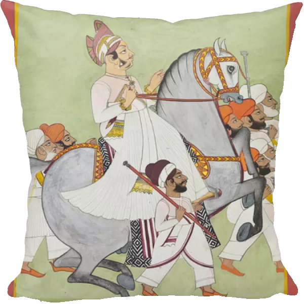 Equestrian portrait of Singhji Motiram Ji, 1802  /  58 (opaque pigments & gold on paper)