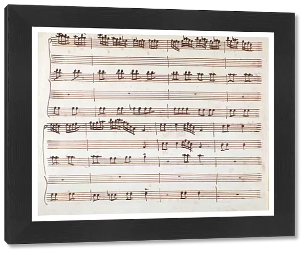 Page of musical score of Gia si sa ch un ampio fu aria by Antonio Vivaldi, 1792