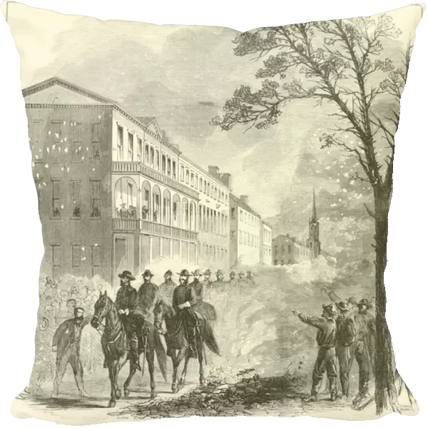 Shermans army entering Columbia, South Carolina, February 1865 (engraving)