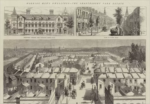 Working Mens Dwellings, the Shaftesbury Park Estate (engraving)
