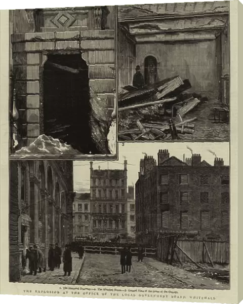 The Explosion at the Office of the Local Government Board, Whitehall (engraving)