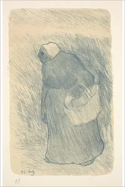 Peasant with a Basket, or Paysanne avec lampe, 1895 (color litho)