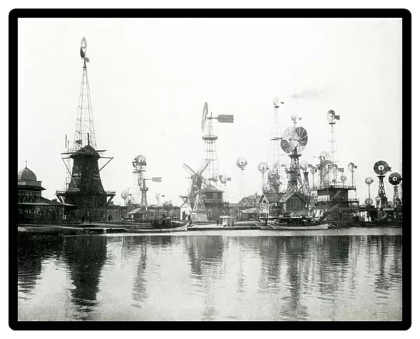 The wind engine display at the Columbian Exposition, Chicago, 1893 (b  /  w photo)
