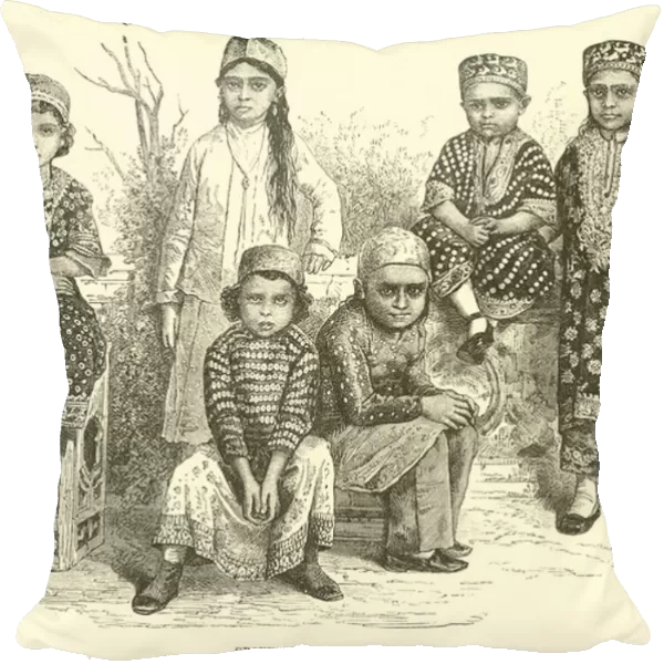 Group of Parsee children (engraving)