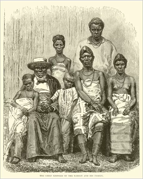 The Chief Kringer of the Gaboon and his family (engraving)
