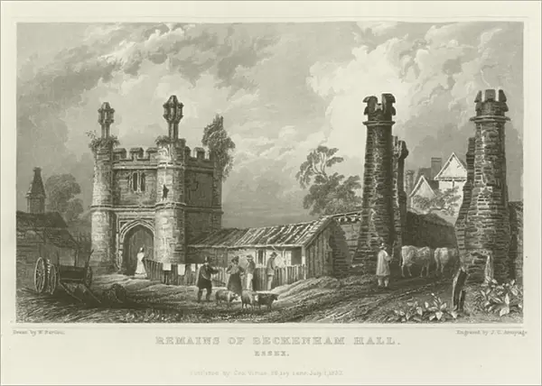 Remains of Beckenham Hall, Essex (engraving)