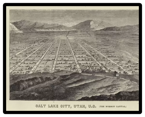 Salt Lake City, Utah, US (engraving)
