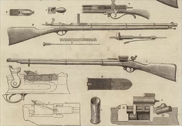 The Prussian Needle-Gun and the Snider-Enfield Rifle (engraving)