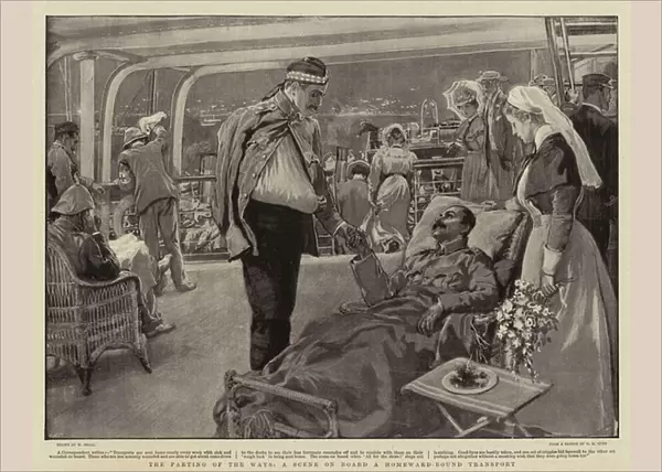 The Parting of the Ways, A Scene on Board a Homeward-bound Transport (litho)