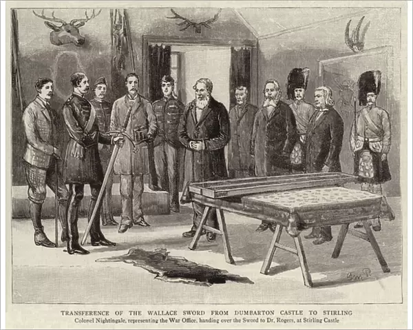 Transference of the Wallace Sword from Dumbarton Castle to Stirling (engraving)