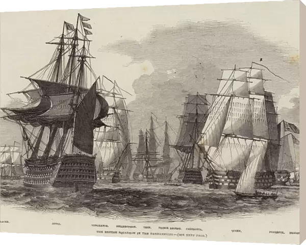The British Squadron in the Dardanelles (engraving)