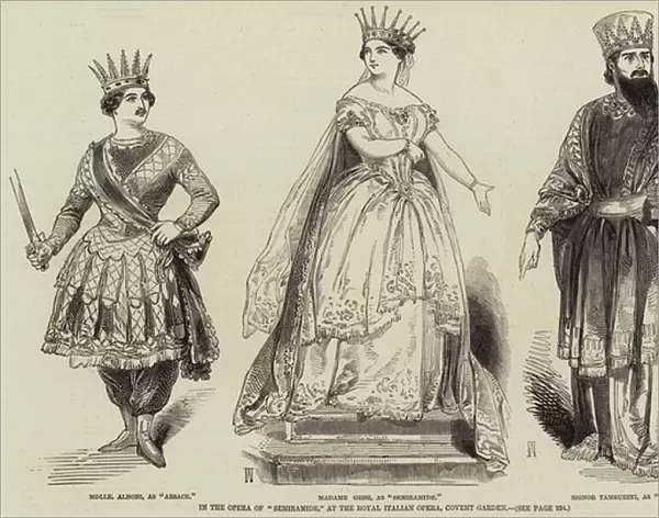 In the Opera of 'Semiramide, 'at the Royal Italian Opera, Covent Garden (engraving)