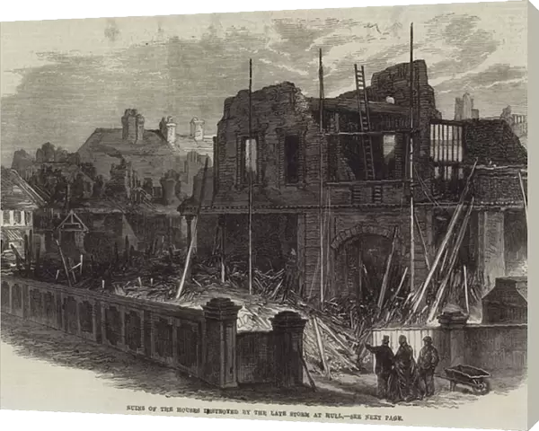 Ruins of the Houses destroyed by the Late Storm at Hull (engraving)