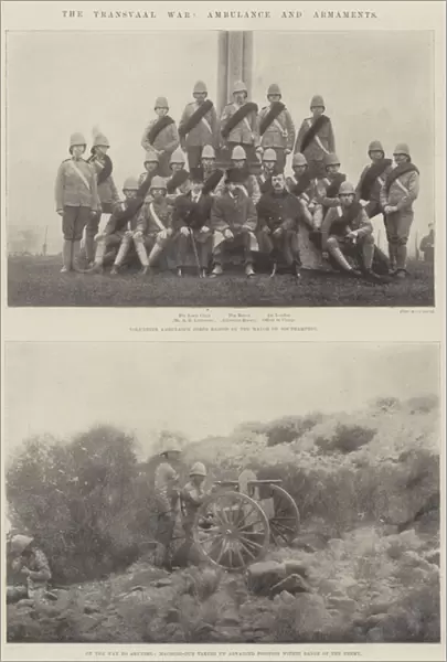 The Transvaal War, Ambulance and Armaments (b  /  w photo)