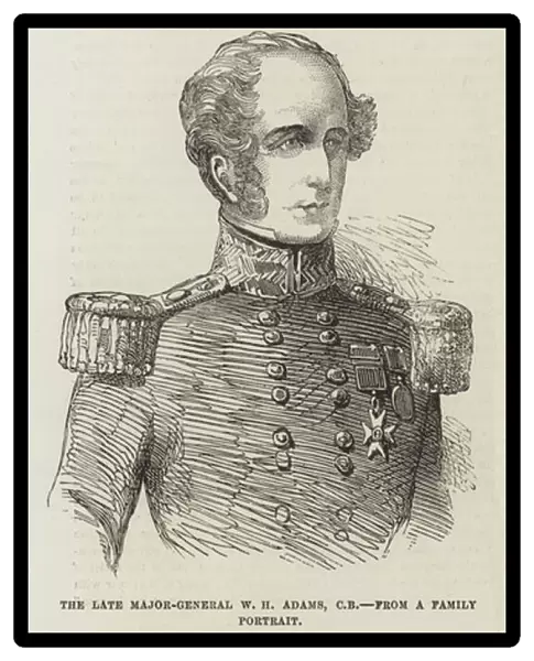 Major-General William Henry Adams, CB (engraving)