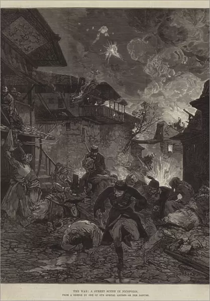 The War, a Street Scene in Nicopolis (engraving)