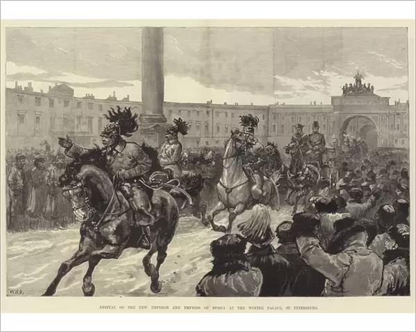 Arrival of the New Emperor and Empress of Russia at the Winter Palace, St Petersburg (engraving)