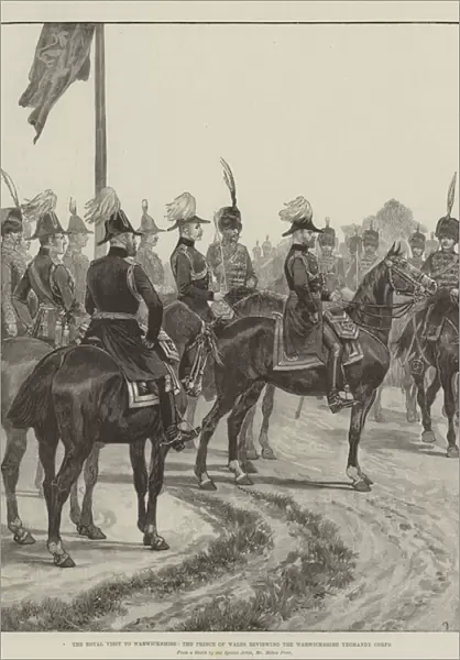 The Royal Visit to Warwickshire, the Prince of Wales reviewing the Warwickshire Yeomanry Corps (engraving)