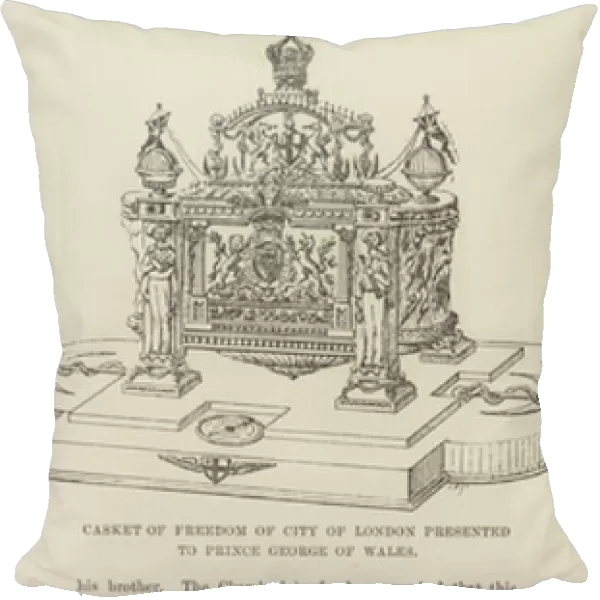 Casket of Freedom of City of London presented to Prince George of Wales (engraving)