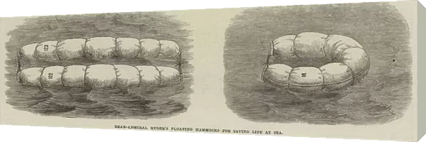 Rear-Admiral Ryders Floating Hammocks for Saving Life at Sea (engraving)