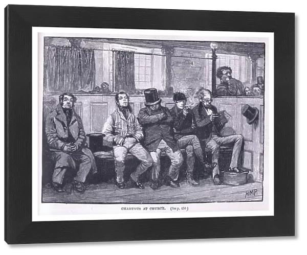 Chartists at church AD 1839 (litho)