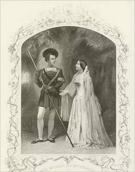 Mr L Murray and Mrs Stirling as Orlando and Rosalind, As You Like It, Act V, scene iv (engraving)