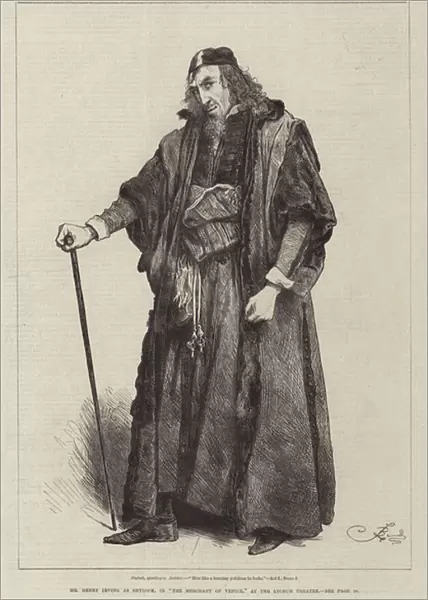 Mr Henry Irving as Shylock, in 'The Merchant of Venice, 'at the Lyceum Theatre (engraving)